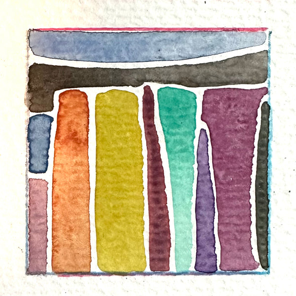 Detail of Memories of Landscape: California 1. Watercolor on paper with color pencil.