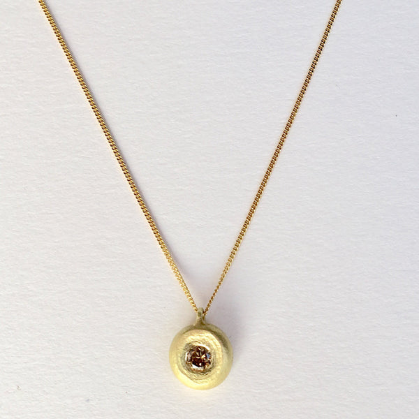 18 ct gold and champagne diamond pendant