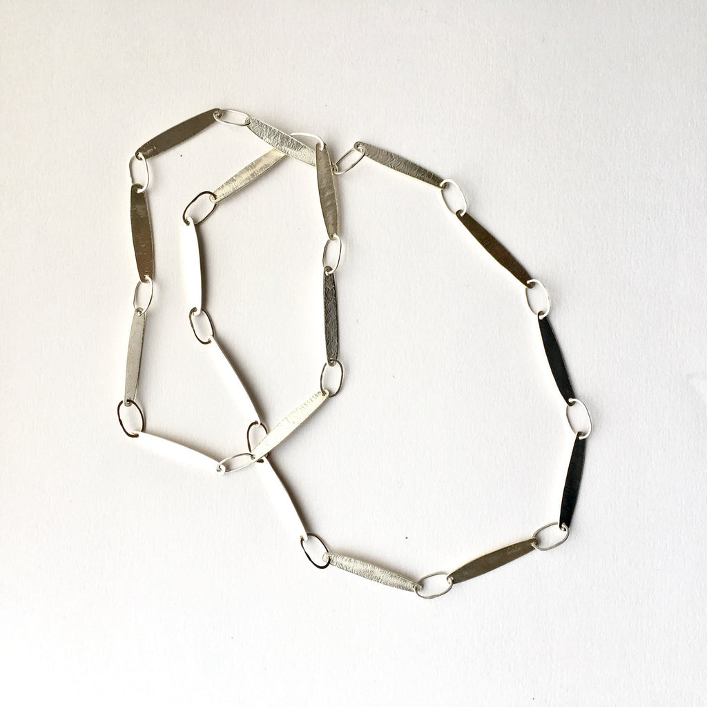 Long Silver Petal Chain with No Clasp
