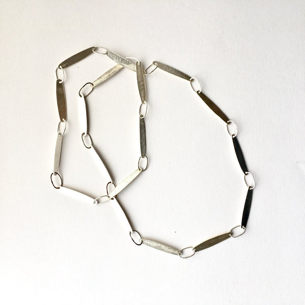 Long Silver Petal Chain with No Clasp