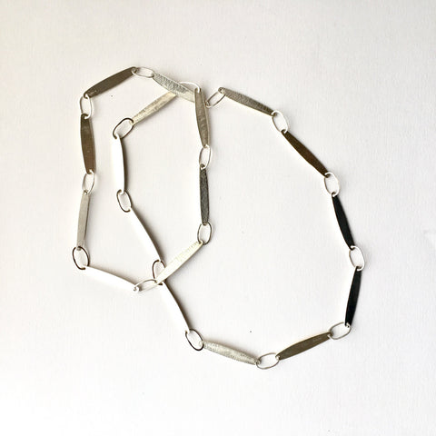 Long Silver Petal Chain with No Clasp