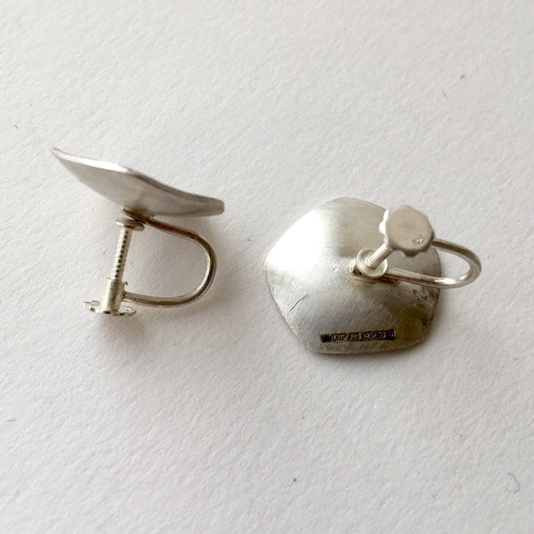 Silver Calyx Screw Back Non-pierced Earrings