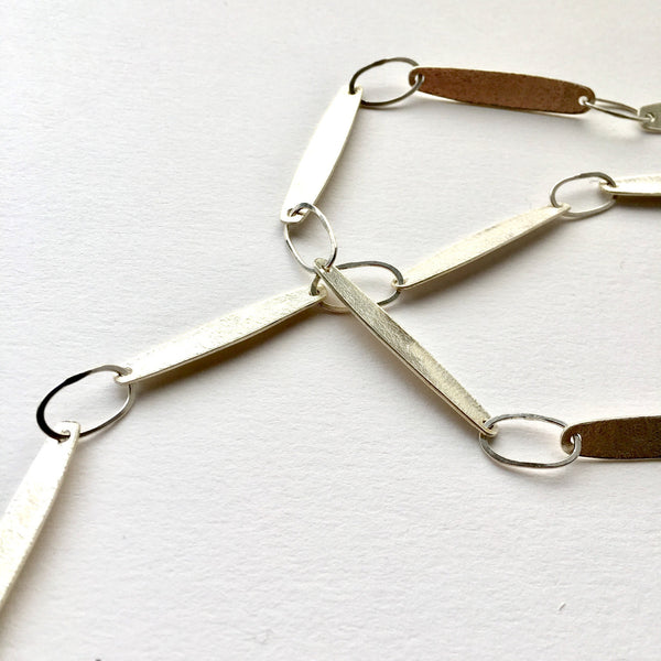 Long Silver Petal Chain with No Clasp