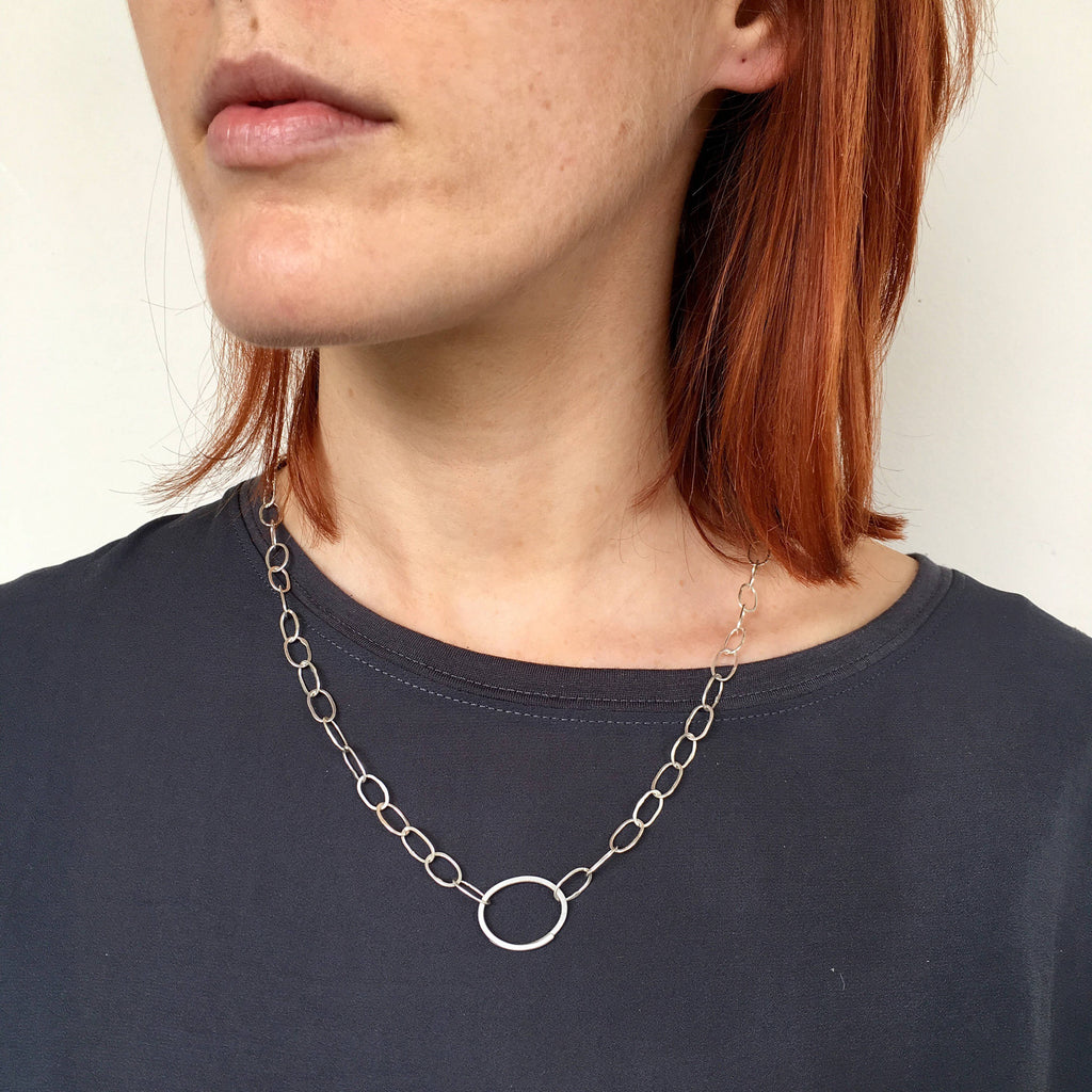Handmade Odd Fellows Silver Chain Easy Olga Clasp