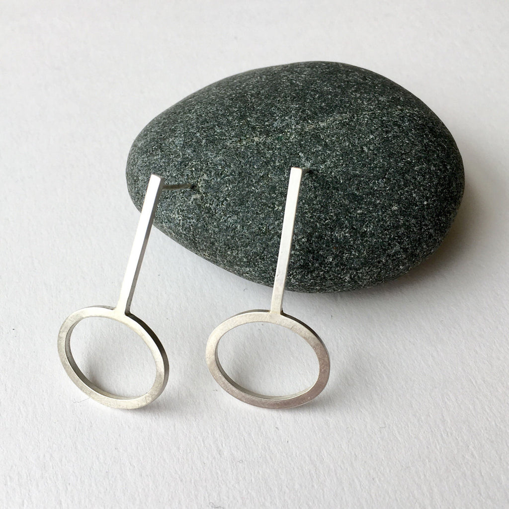 Long oval dangle earrings