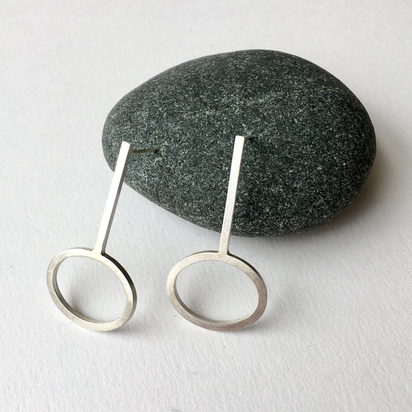 Long oval dangle earrings
