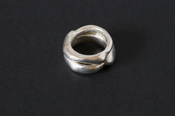 Curved Zen Silver Stacking Ring