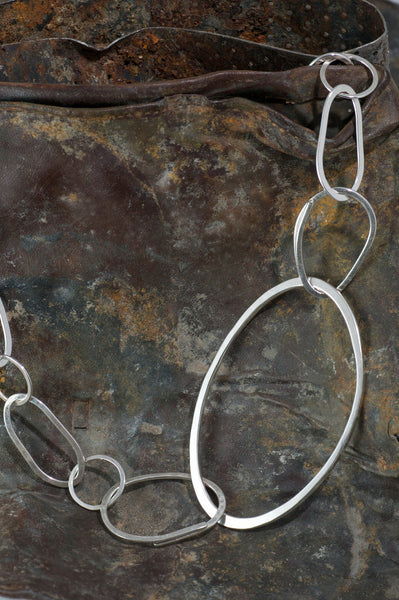 Hammered Silver Olga Chain with Easy Clasp