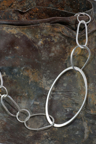 Olga Chain with oval bangle inspired by Henry Moore's sculptures by Michele Wyckoff Smith
