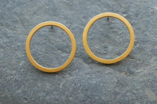 Silver Oval Stud Earrings