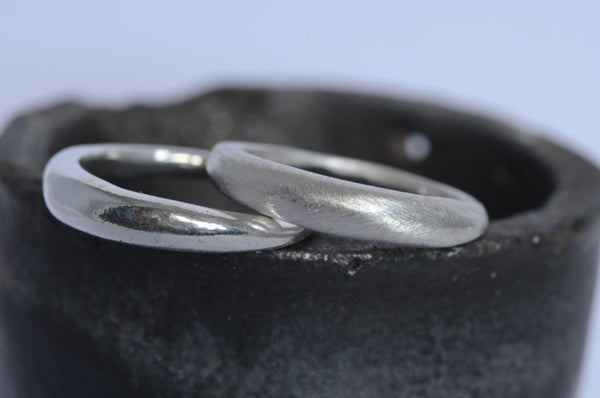 Two Silver Stacking Wedding Bands