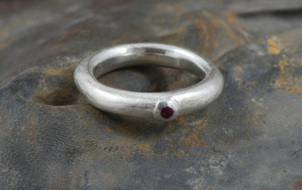 Chunky Silver Wedding Ring