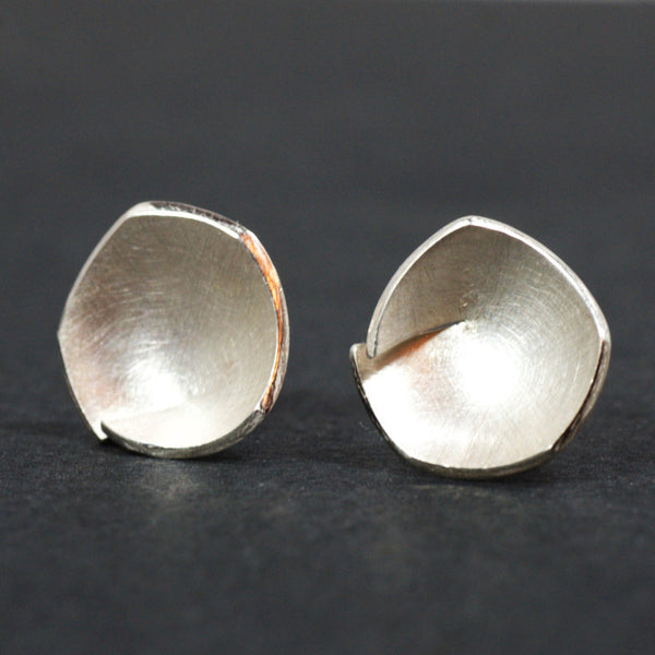Twisted Bud Silver Stud Earrings