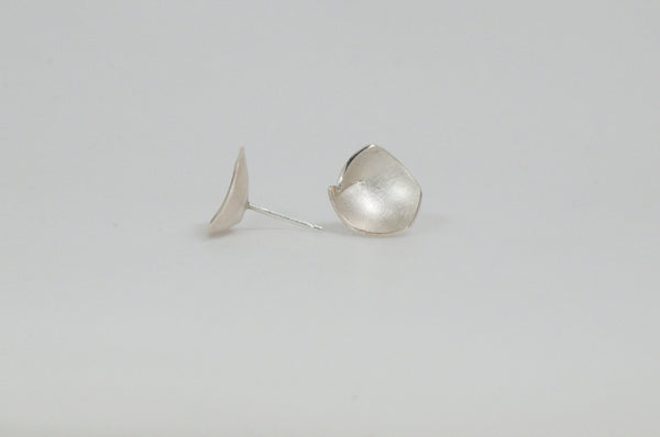 Twisted Bud Silver Stud Earrings