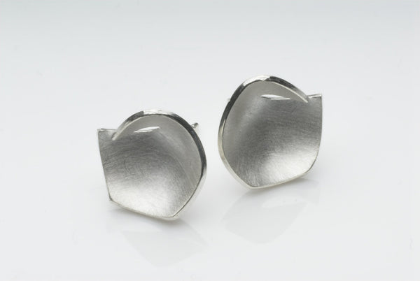 Twisted Bud Silver Stud Earrings
