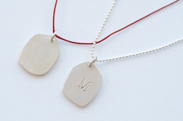 Personalised Silver Dog Tag Pendant on Silver Chain