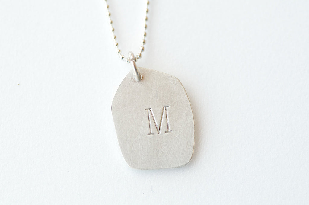 Personalised Silver Dog Tag Pendant on Silver Chain