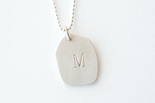Personalised Silver Dog Tag Pendant on Silver Chain