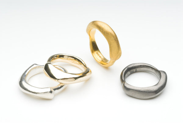 Curved Zen Silver Stacking Ring