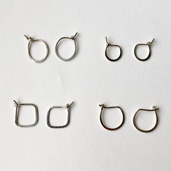 Silver Hammered Hoop Earrings