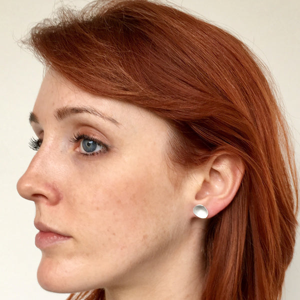 Medium Concave Oval Post Earrings