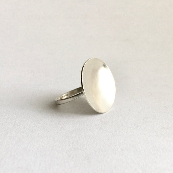 Side view of Lunar Circle Silver Statement Ring - www.wyckoffsmith.com