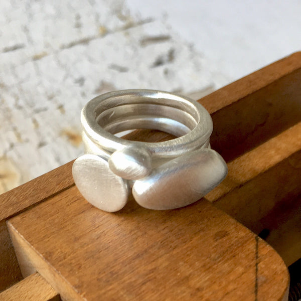 SALE: Organic Shape Stacking Pebble Rings