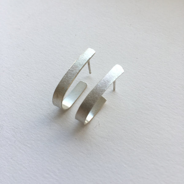 Modern Minimalist Silver Hoop Earring by Wyckoff Smith Jewellery