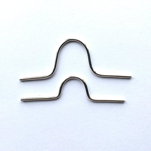 Pair of silver cable needles with center scoop by www.wyckoffsmith.com