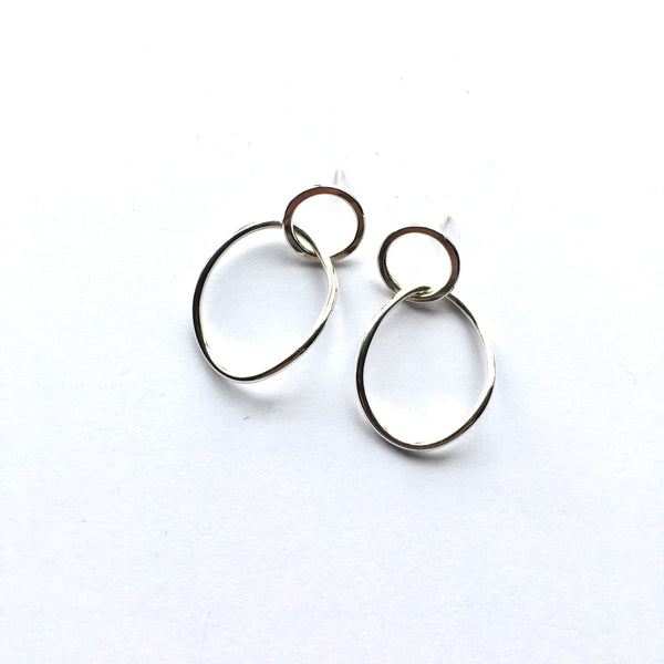 Medium sized Twisted Petal Silver Earrings on www.wyckoffsmith.com