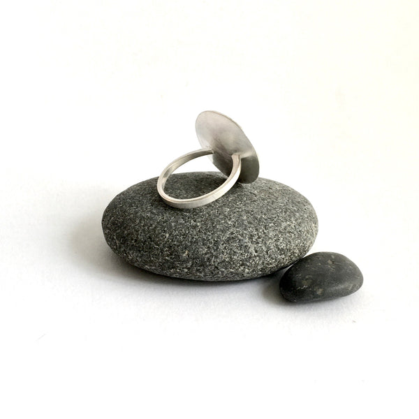 Side back view of Lunar Circle Statement Ring - www.wyckoffsmith.com