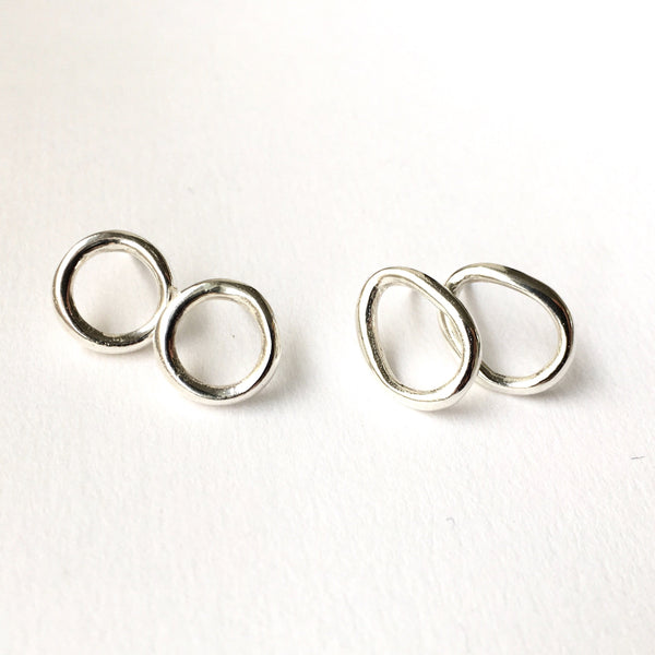Anika Organic Shaped Earrings in Silver with matching Pendant by Michele Wyckoff Smith Jewellery