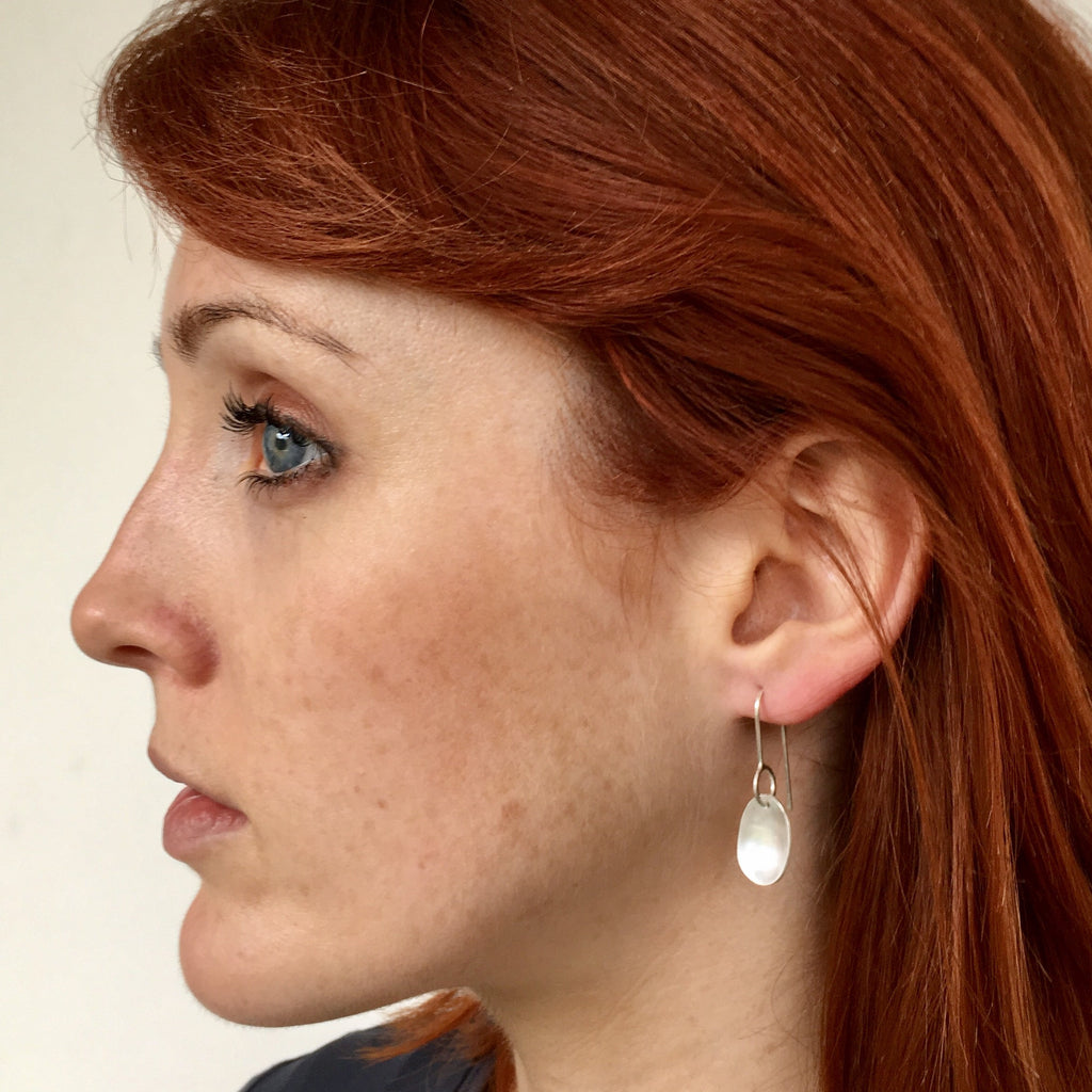Oval Dangle Spinner Earrings