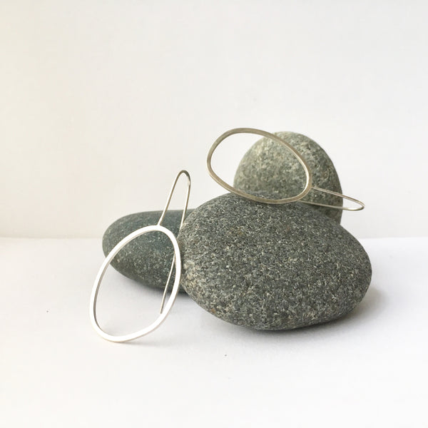 Wyckoff Smith Jewellery - Silver oval organic shape earrings