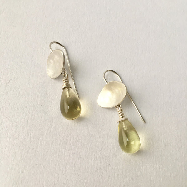 Lemon Citrine pippin dangle gemstone earrings available on www.wyckoffsmith.com