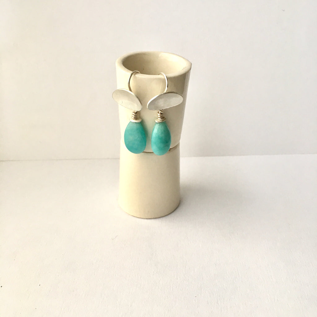 Amazonite dangle pippin earring with removable stones on www.wyckoffsmith.com