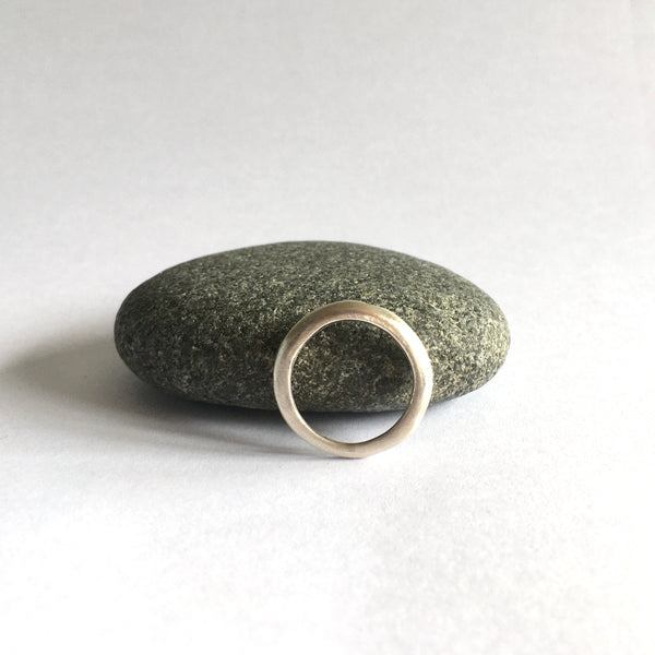 SALE: Size H Sky Blue Topaz Modern Stacking Ring