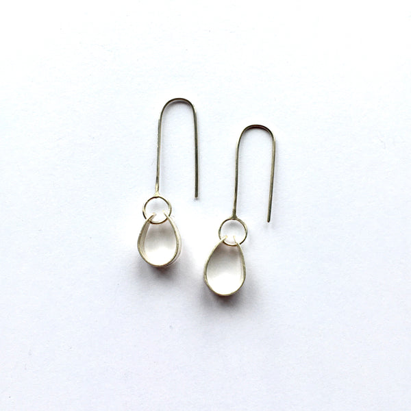 Side view of Swing Petal Silver Earrings on www.wyckoffsmith.com