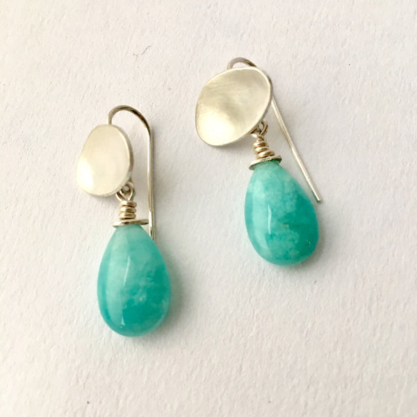 Amazonite dangle pippin earring with removable stones on www.wyckoffsmith.com