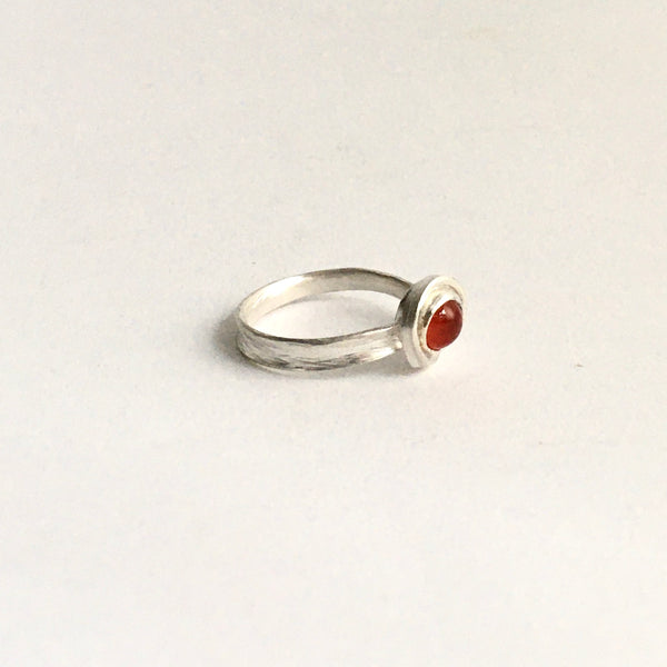Side view of carnelian and silver ring - www.wyckoffsmith.com