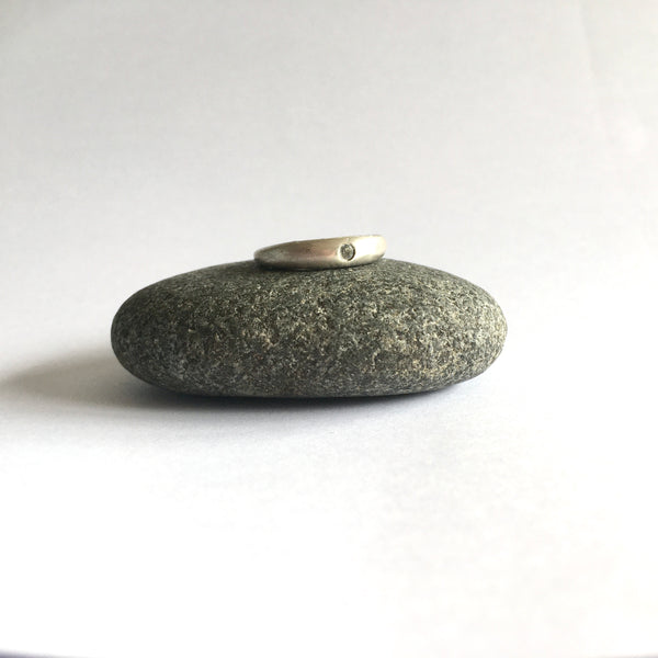 SALE: Size H Sky Blue Topaz Modern Stacking Ring