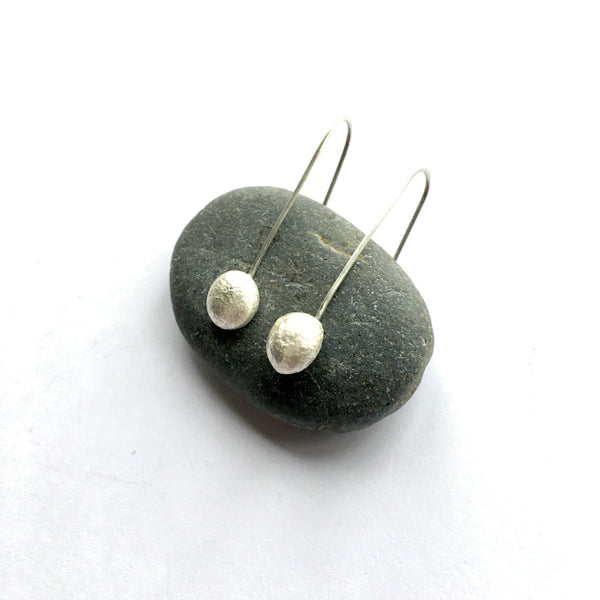 side view of recycled silver dangle earrings by www.wyckoffsmith.com