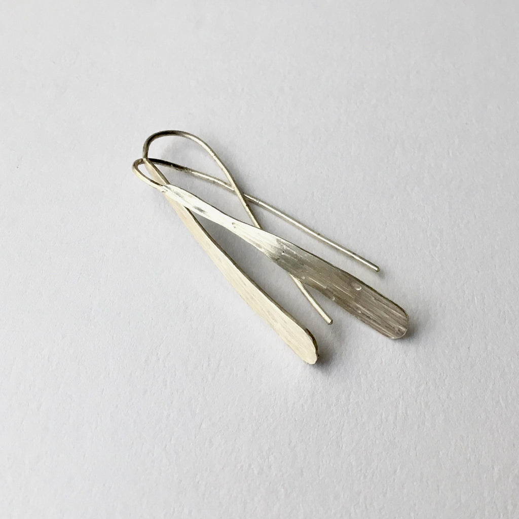 Silver seaweed dangle earrings by www.wyckoffsmith.com