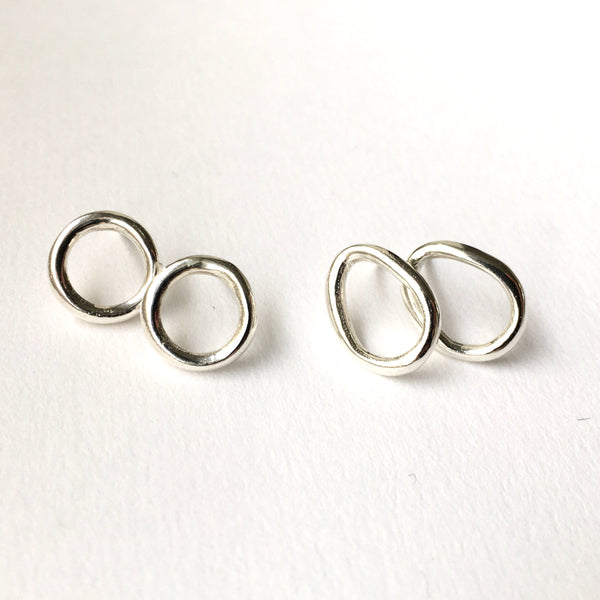 Round or Drop shaped silver Anika Earrings by Michele Wyckoff Smith