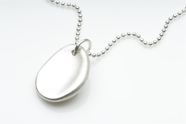 Silver Worry Stone necklace - anti anxiety jewelry by Michele Wyckoff Smith
