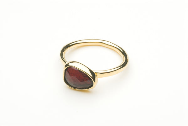 Faceted pink tourmaline and gold ring by Michele Wyckoff Smith.