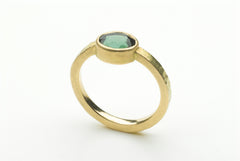 Green Tourmaline Gold Ring