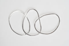 Organic Shape Oval Silver Bangle with size options