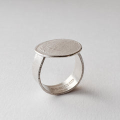 Textured Oval Silver Ring