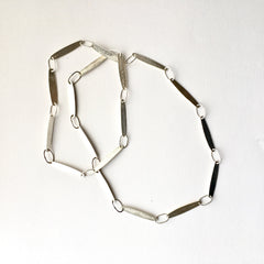 Long Silver Petal Chain with No Clasp